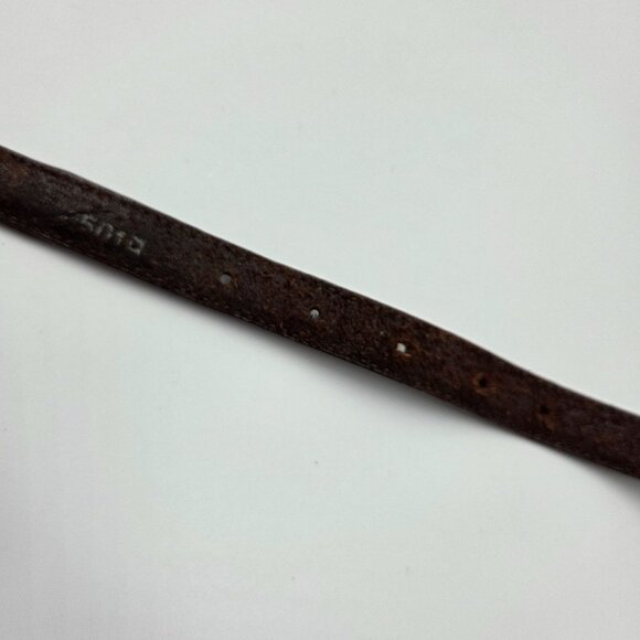 Vintage Brighton Belt Womens 30 Dark Brown Leather Silvertone Beads Western - Picture 8 of 8